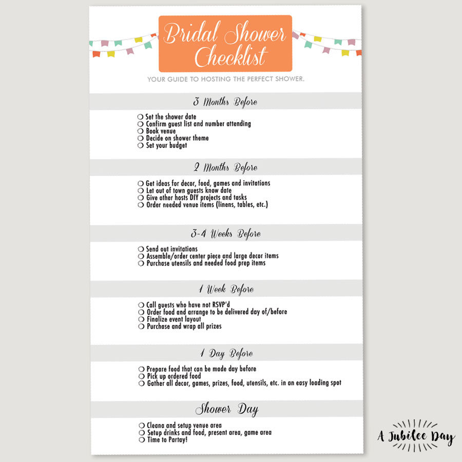 hosting a bridal shower checklist