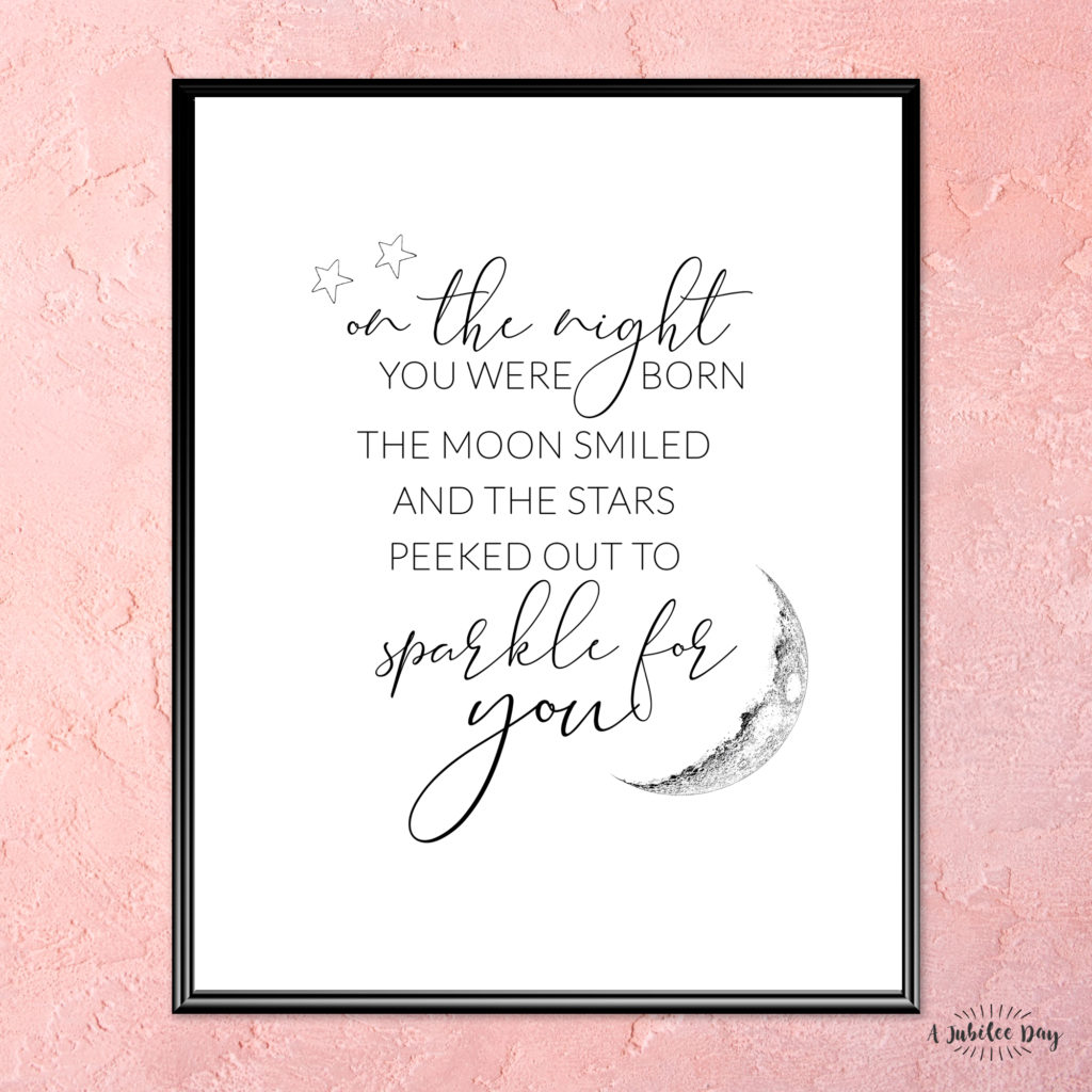 Moon   Stars Nursery Printable A Jubilee Day