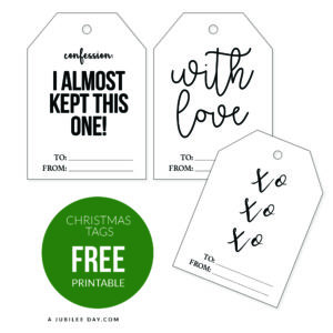 Christmas Present Tags (free printable) - A Jubilee Day